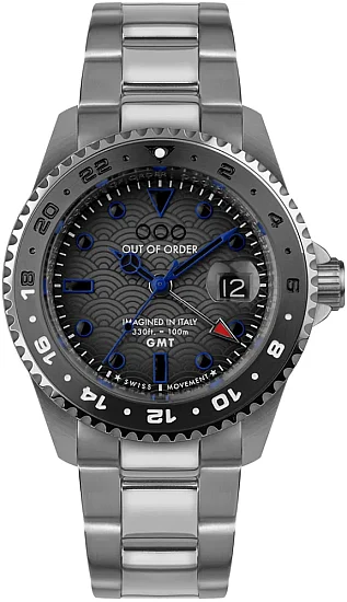 OUT OF ORDER Swiss GMT Tokyo Shibuya Ultra Brushed Quartz OOO001-19TSSS