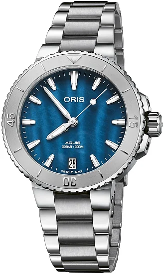 Oris Aquis Lady Date Relief Blue Mother of Pearl 01 733 7770 4155-07 8 18 05P