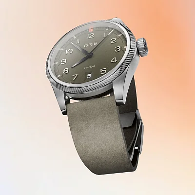 Oris Big Crown ProPilot Date 41mm Moss Textured Dial 01 733 7805 4167-07 6 20 16LC