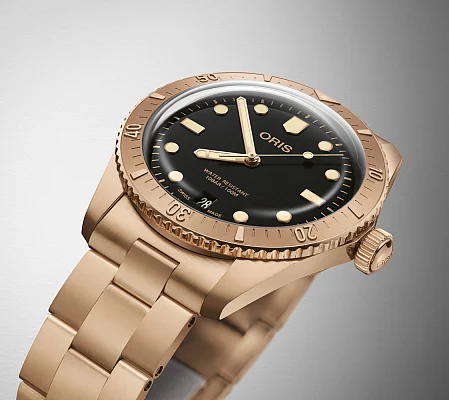 Oris Divers Sixty-Five Unisex Bronze Cotton Candy Sepia 01 733 7771 3154-07 8 19 15