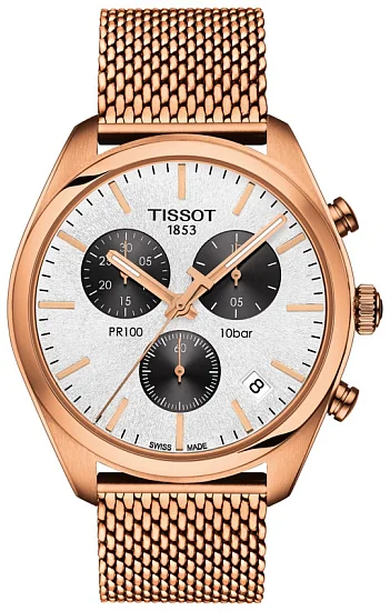 Tissot PR 100 Chrono Mesh Rose Gold PVD T1014173303101