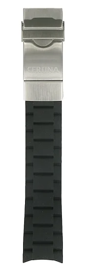 Paski i części Pasek Gumowy Certina Czarny 21mm z Zapięciem Motylkowym DS Action Diver C603015122