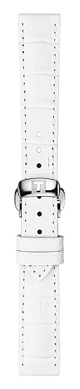 Paski i części Pasek Skórzany Tissot Biały 16mm z Zapięciem Motylkowym Ballade T600040007