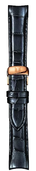 Paski i części Pasek Skórzany Tissot Antracytowy 18mm z Zapięciem Motylkowym Couturier Lady T600038040