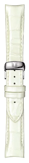 Paski i części Pasek Skórzany Tissot Biały 18mm z Zapięciem Motylkowym Couturier T600037893