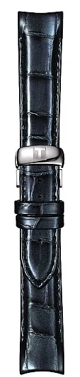 Paski i części Pasek Skórzany Tissot Antracytowy 18mm z Zapięciem Motylkowym Couturier Lady T600038035