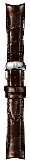 Paski i części Pasek Skórzany Tissot Antracytowy 18mm z Zapięciem Motylkowym Couturier Lady T600038037
