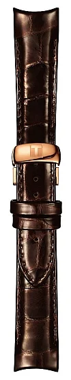 Paski i części Pasek Skórzany Tissot Antracytowy 18mm z Zapięciem Motylkowym Couturier Lady T600038039