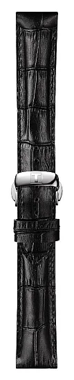 Paski i części Pasek Skórzany Tissot Czarny 20mm z Zapięciem Motylkowym Ballade T600039963