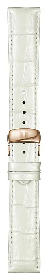 Paski i części Pasek Skórzany Tissot Biały 20mm z Zapięciem Motylkowym Tradition T600037717