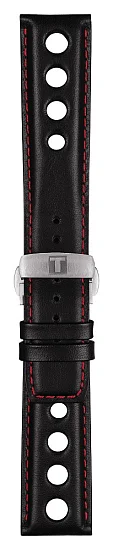 Paski i części Pasek Skórzany Tissot Czarny 20mm z Zapięciem Motylkowym PRR 516 T600037461