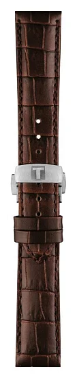 Paski i części Pasek Skórzany Tissot Brązowy 18mm z Zapięciem Motylkowym Titanium Powermatic T600034563