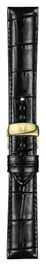 Paski i części Pasek Skórzany Tissot Czarny 20mm z Zapięciem Motylkowym Tradition T600037728