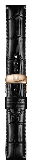 Paski i części Pasek Skórzany Tissot Czarny 19mm z Zapięciem Motylkowym Le Locle T600037744