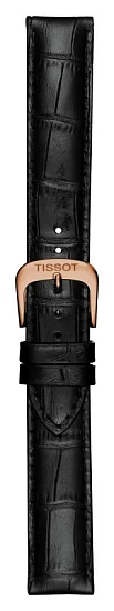 Paski i części Pasek Skórzany Tissot Czarny 19mm Carson T600033647