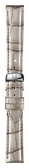 Paski i części Pasek Skórzany Tissot Szary 16mm z Zapięciem Motylkowym Lady Tradition T604036019