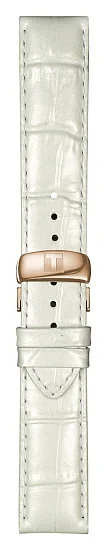 Paski i części Pasek Skórzany Tissot Biały 19mm z Zapięciem Motylkowym Le Locle T600037740