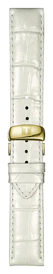 Paski i części Pasek Skórzany Tissot Biały 19mm z Zapięciem Motylkowym Le Locle T600037742