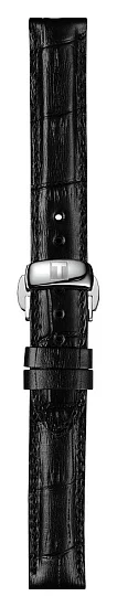 Paski i części Pasek Skórzany Tissot Czarny 14mm z Zapięciem Motylkowym Bridgeport T600035994