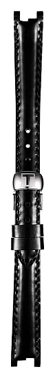 Paski i części Pasek Skórzany Tissot Czarny 12mm z Zapięciem Motylkowym Flamingo T600036538