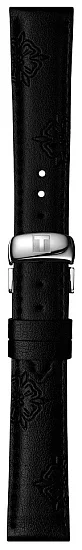Paski i części Pasek Skórzany Tissot Czarny 16mm z Zapięciem Motylkowym Lady Heart T604036064