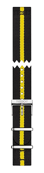 Paski i części Pasek Materiałowy Tissot NATO Czarno-Żółty 19mm PRC 200 Tour De France T604039535