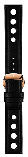 Paski i części Pasek Skórzany Tissot Czarny 20mm z Zapięciem Motylkowym PRS 516 T600037165