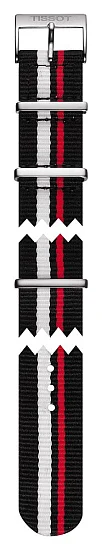 Paski i części Pasek Materiałowy Tissot NATO Czarno-Czerwono-Biały 19mm Quickster T604036895
