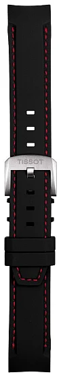 Paski i części Pasek Gumowy Tissot Czarny 19mm Quickster T603035681