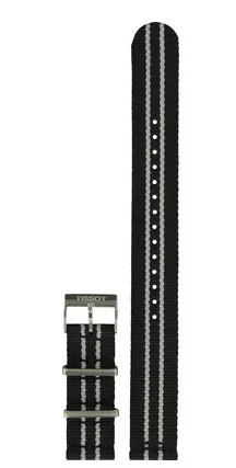 Paski i części Pasek Materiałowy Tissot NATO Czarno-Szary 19mm Quickster San Antonio Spurs T604038538