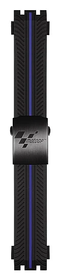 Paski i części Pasek Gumowy Tissot Czarno-Niebieski 21mm z Zapięciem Motylkowym T-Race T603040208