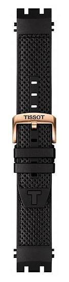 Paski i części Pasek Gumowy Tissot Czarny 22mm T-Race Quartz Chrono T603041970