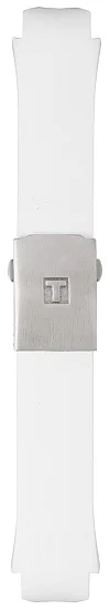 Paski i części Pasek Gumowy Tissot Biały 18mm z Zapięciem Motylkowym T-Touch Solar Lady T603035117