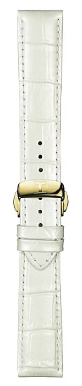 Paski i części Pasek Skórzany Tissot Biały 20mm z Zapięciem Motylkowym Tradition T600037719