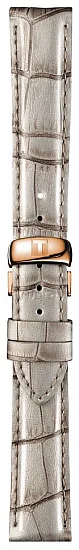 Paski i części Pasek Skórzany Tissot Szary 16mm z Zapięciem Motylkowym Lady Tradition T604036020