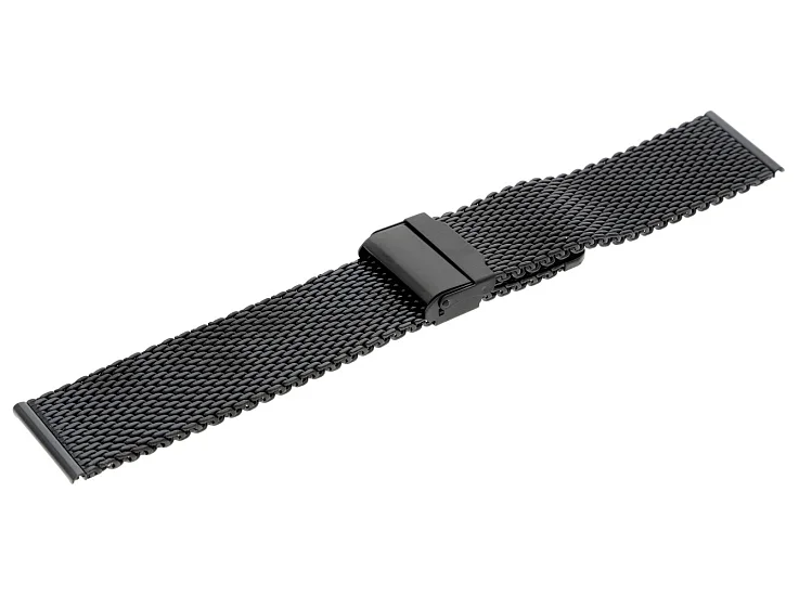 Paski i części Bransoleta Mesh 24mm Czarna BRANS-MESH-BK-24-1