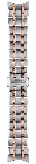 Paski i części Bransoleta Stalowa Tissot 18mm Bicolor Różowe Złoto Chemin des Tourelles 34 T605047225