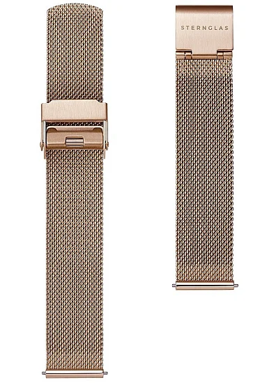 Paski i części Bransoleta Sternglas Milanaise Mesh 16mm Różowe Złoto S03-MI09
