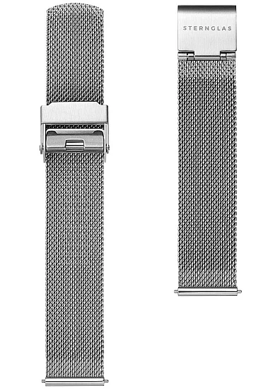 Paski i części Bransoleta Sternglas Milanaise Mesh 16mm Srebrna S03-MI01