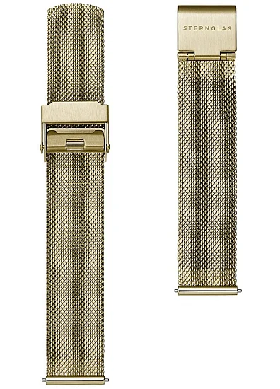 Paski i części Bransoleta Sternglas Milanaise Mesh 16mm Złota S03-MI07