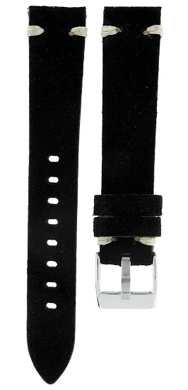 Paski i części Pasek Skórzany Nubuck Czarny 18mm PASEK-P071-18-CZARNY