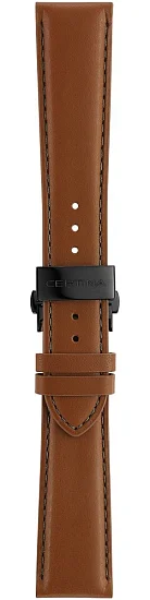 Paski i części Pasek Skórzany Certina Brązowy 21mm z Zapięciem Motylkowym DS-8 C600022597