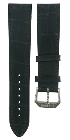 Paski i części Pasek Skórzany Certina Czarny 21mm DS Caimano C600015907