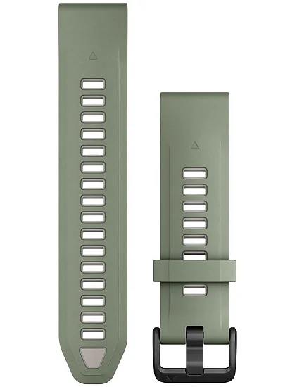 Paski i części Pasek Garmin QuickFit 20mm Fenix, Epix 42/43mm Zielony/Szary Gumowy 010-13391-02