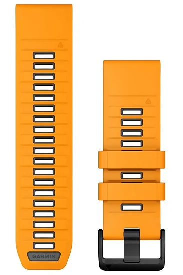 Paski i części Pasek Garmin QuickFit 26mm Fenix, Epix, Quatix 51mm Pomarańczowy/Grafitowy Gumowy 010-13393-01