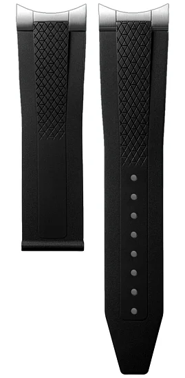 Paski i części Pasek Gumowy Longines Czarny 22mm Conquest Gent 42 L682170858