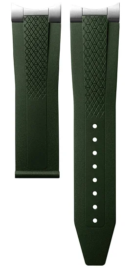 Paski i części Pasek Gumowy Longines Zielony 22mm Conquest Gent 42 L682170861