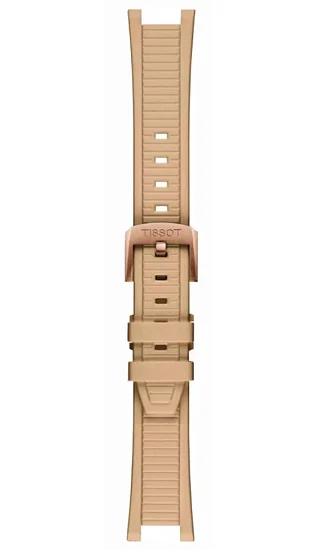 Paski i części Pasek Gumowy Tissot Beżowy 11mm T-Race Quartz Chronograph T603050894