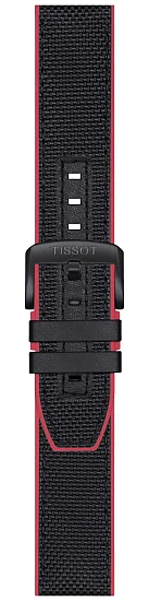 Paski i części Pasek Gumowy Tissot Czarno-Czerwony 22mm Supersport, Chrono XL T604045724