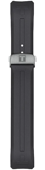 Paski i części Pasek Gumowy Tissot Czarny 23mm T-Touch Connect Solar z Zapięciem Motylkowym T603046207